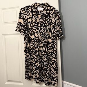 Ba&sh Lady Dress Animal Print Beige Size 2 Contemporary Statement